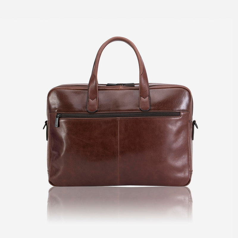 15" Double Laptop Bag, Brown - Leather Business Bag | Brando Leather South Africa