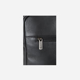 15" Double Gusset Leather Laptop Bag, Black