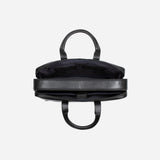 15" Double Gusset Leather Laptop Bag, Black
