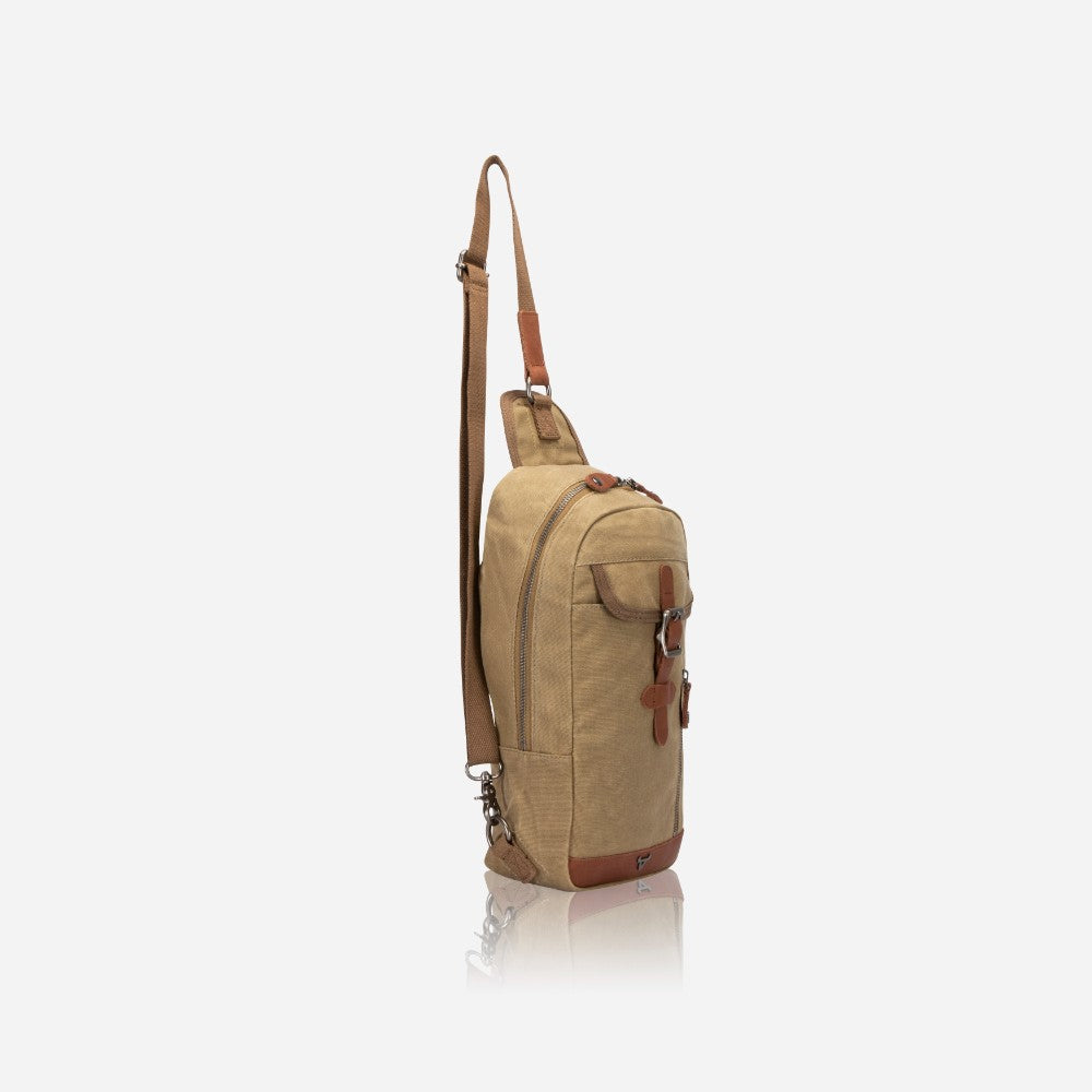 Canvas Crossbody Chest Bag, Khaki