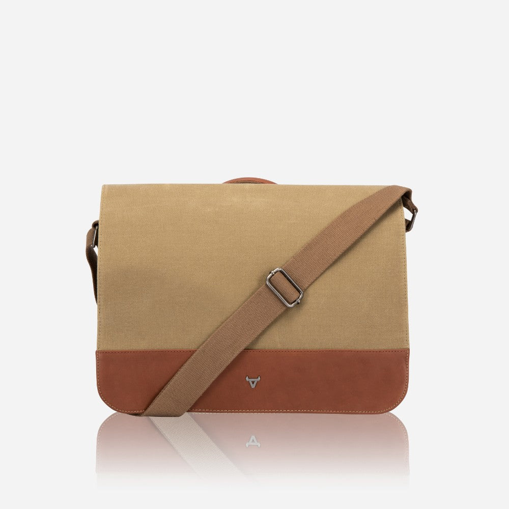 Canvas Messenger Bag, Khaki