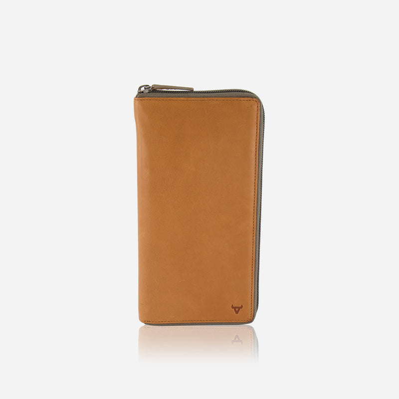 Large Leather Travel Wallet, Tan - Leather Wallet | Brando Leather South Africa