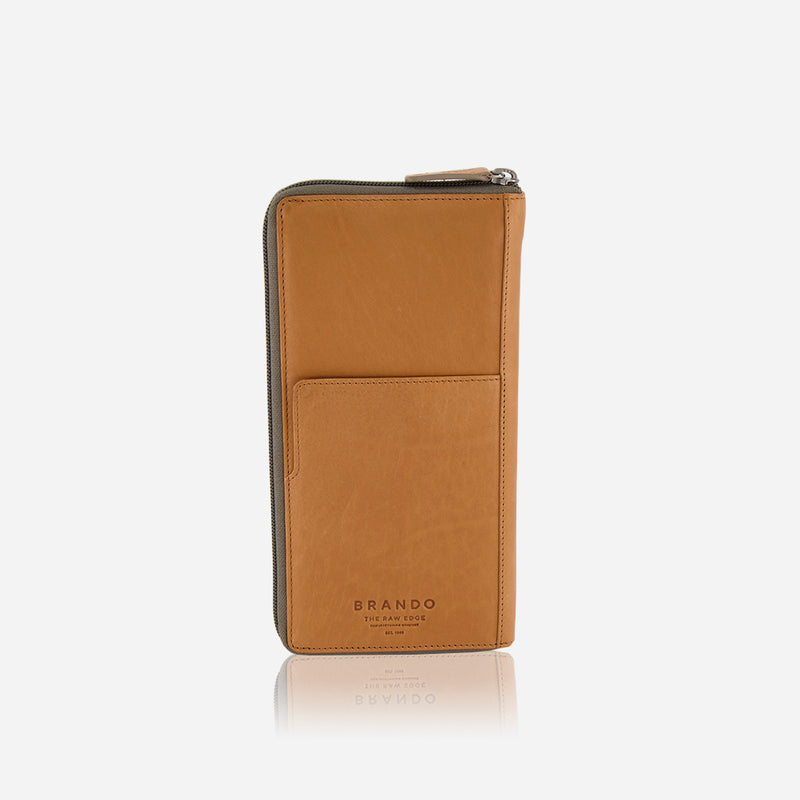 Large Leather Travel Wallet, Tan - Leather Wallet | Brando Leather South Africa