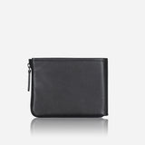 Brando Leather Zip Around Wallet, Black