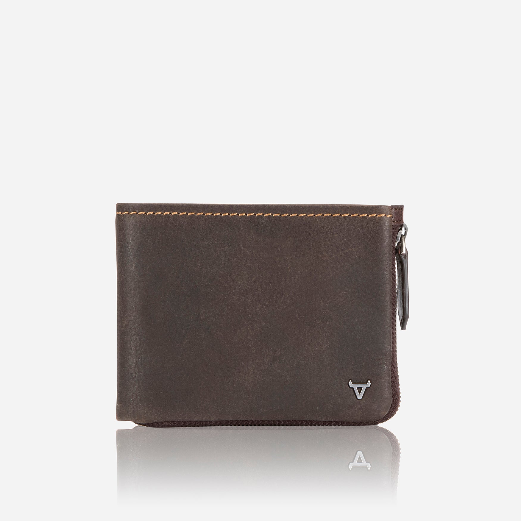 Eastwood Modern Multi Card Leather Zip Wallet, Brown