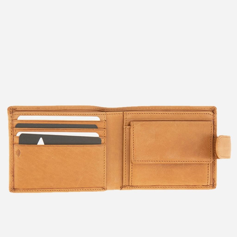 Leather Wallet With Tab, Tan - Leather Wallet | Brando Leather South Africa