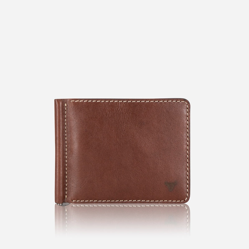 Brando Leather Wallet With Moneyclip, Brown