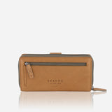 Multicard Cooper Purse with Zip, Tan - Leather Purse | Brando Leather South Africa
