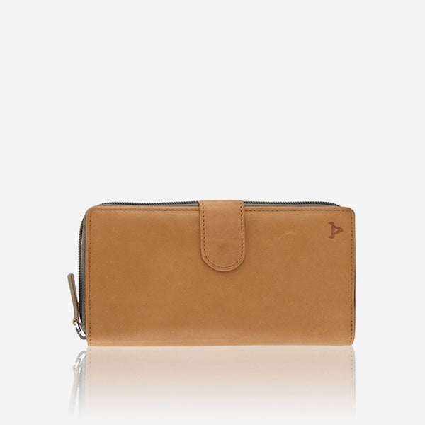 Multicard Cooper Purse with Zip, Tan - Leather Purse | Brando Leather South Africa