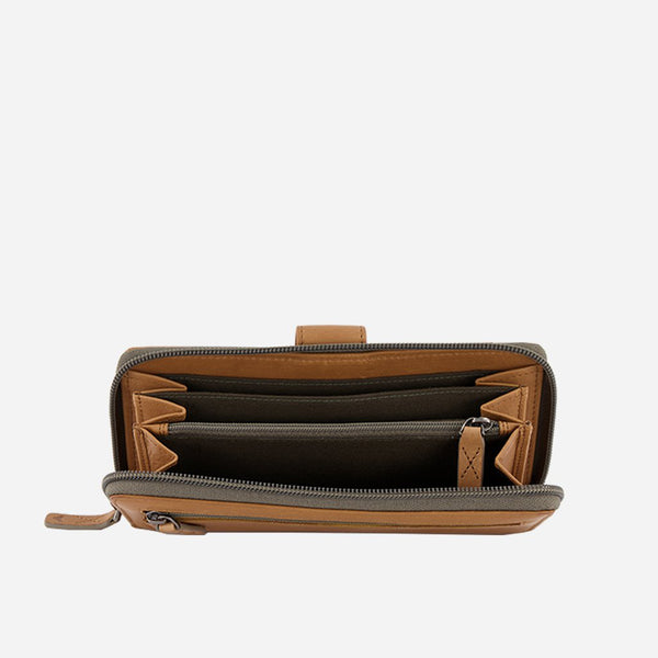 Multicard Cooper Purse with Zip, Tan - Leather Purse | Brando Leather South Africa