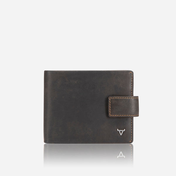 Brando Executive Leather Press Stud Wallet, Brown