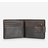 Brando Executive Leather Press Stud Wallet, Brown