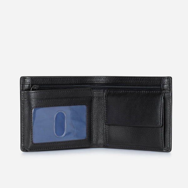 Brando Leather Flip Over Wallet, Black