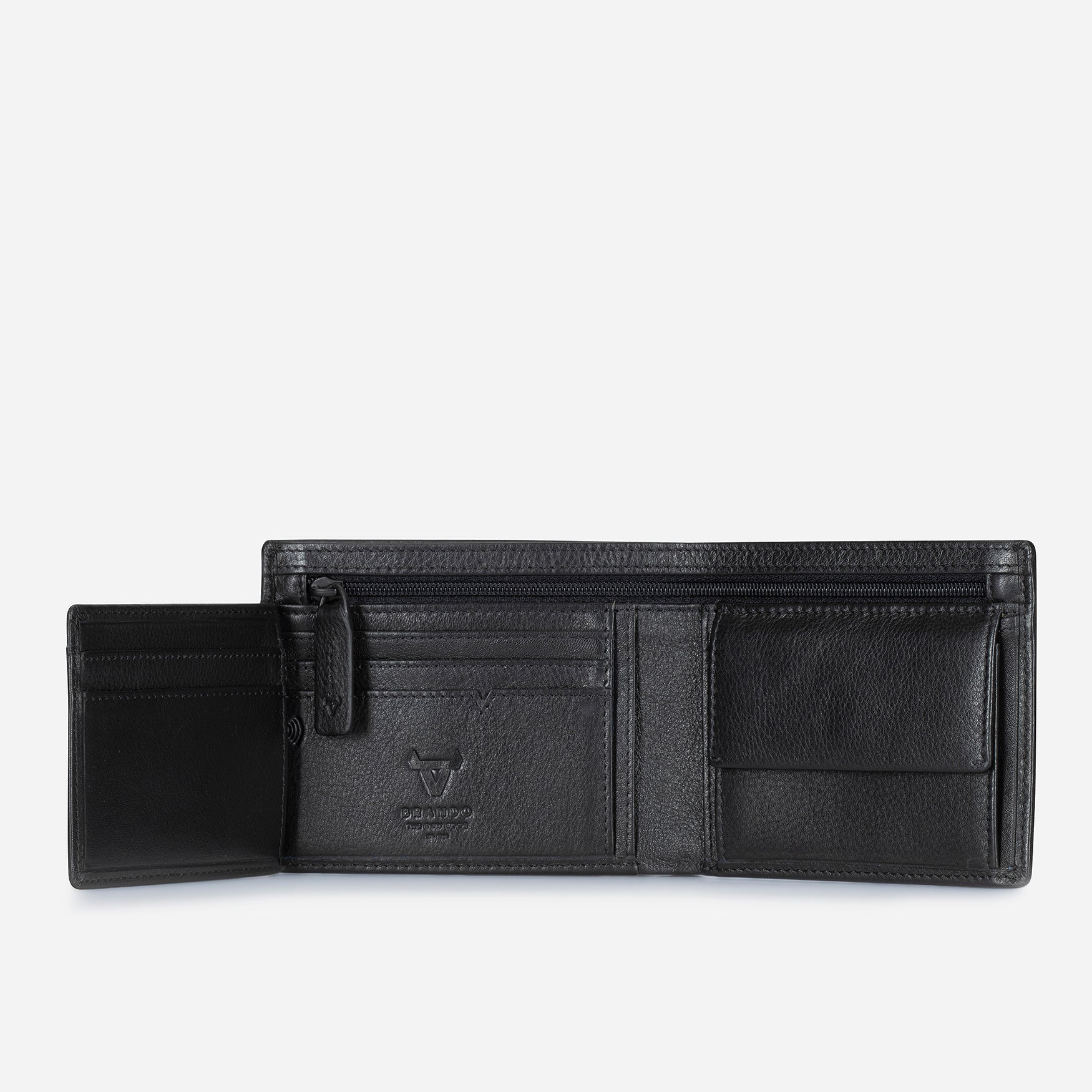 Armstrong Leather Flip Over Wallet, Black