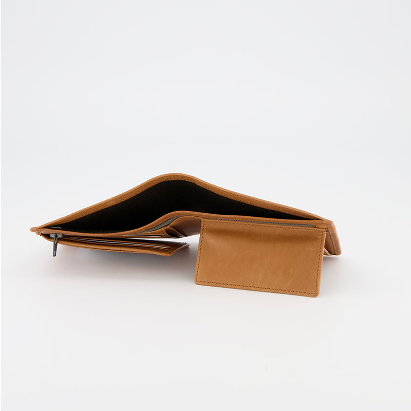 Leather Wallet with Flap, Tan - Leather Wallet | Brando Leather South Africa