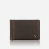 Brando Leather Wallet With Money Clip, Brown