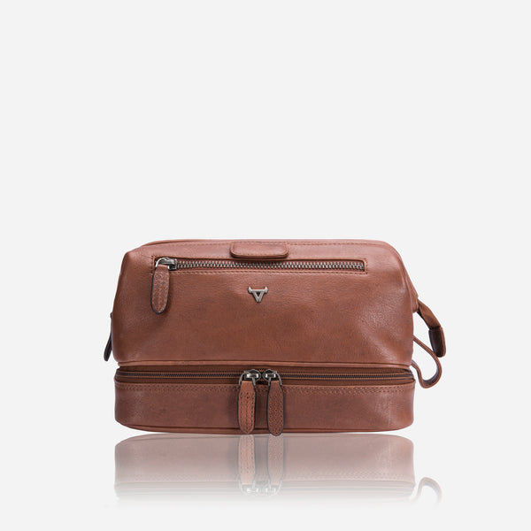 Genuine Leather Wash Bag, Impala Copper Brown - Leather Wash Bag | Brando Leather South Africa