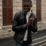 Mandarin Leather Jacket, Black - Leather Jacket | Brando Leather South Africa