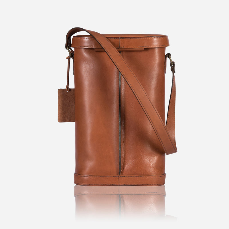 Double Bottle Carrier With Strap, Tan