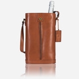 Double Bottle Carrier With Strap, Tan