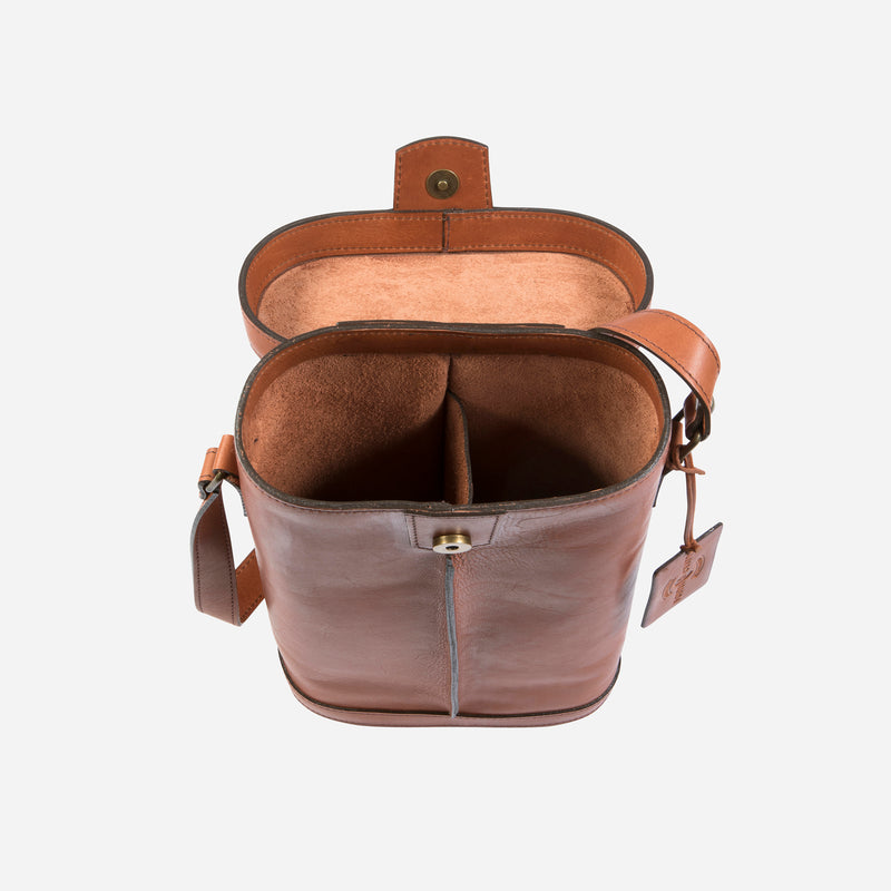 Double Bottle Carrier With Strap, Tan