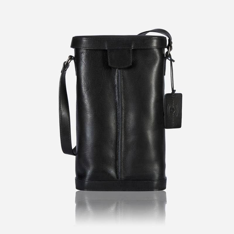 Double Bottle Carrier With Strap, Black