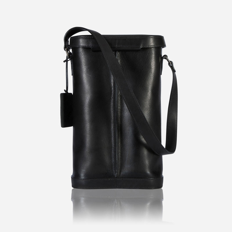 Double Bottle Carrier With Strap, Black