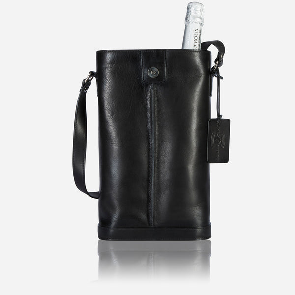 Double Bottle Carrier With Strap, Black