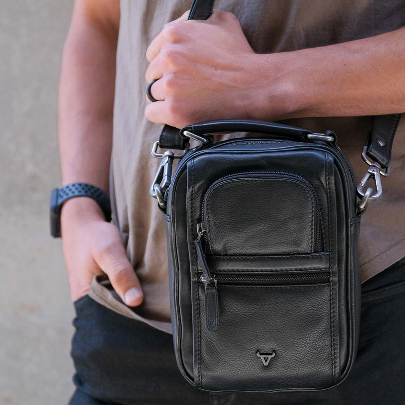 Gent's Bag With Top Handle - Leather Crossbody Bag | Brando Leather South Africa